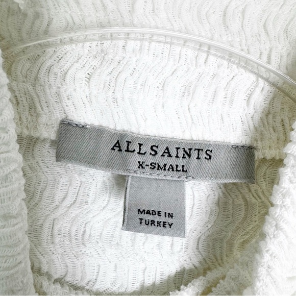 ALL SAINTS Connie Francesco Long Sleeve Top Chalk White Size XS - Picture 8 of 10